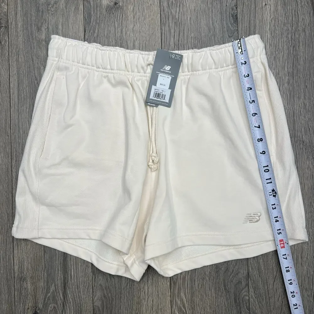 New Balance Shorts Sz Large Mens Permafrost Yellow Tan French Terry 5